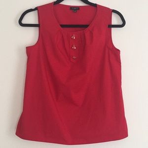 Talbots red sleeveless top w/ beetle buttons